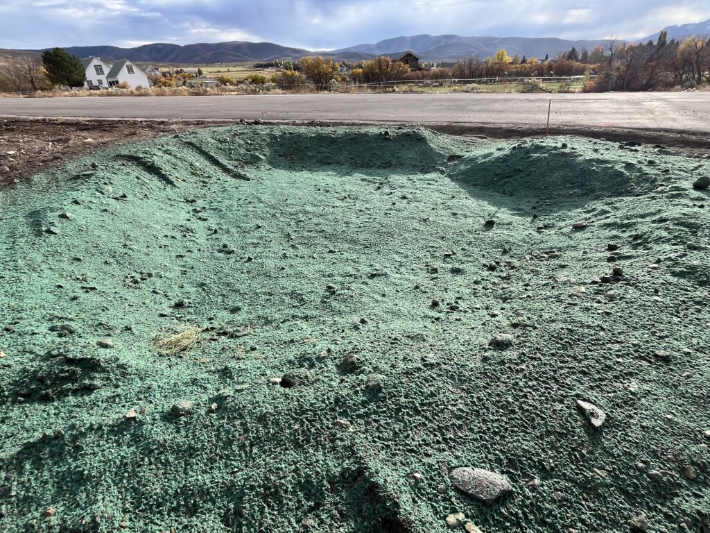 Subdivision retaining pond hydroseed Heber City UT